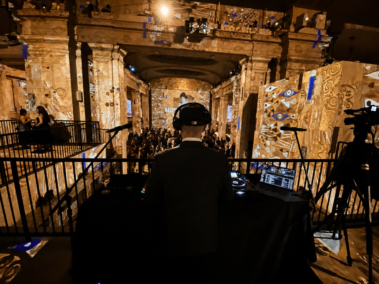 B.MILLS performative sound design setup at luxury brand launch party in downtown New York City
